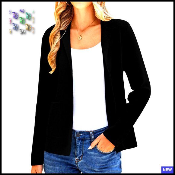 Long Sleeve Casual Blazer Work Office Professional Chic Minimal Stretch Fit